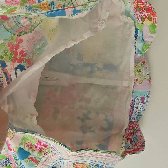 Lilly Pulitzer Vintage Mini Skirt "State Of Mind" Print Size 6 Scalloped Hemline - Picture 12 of 15